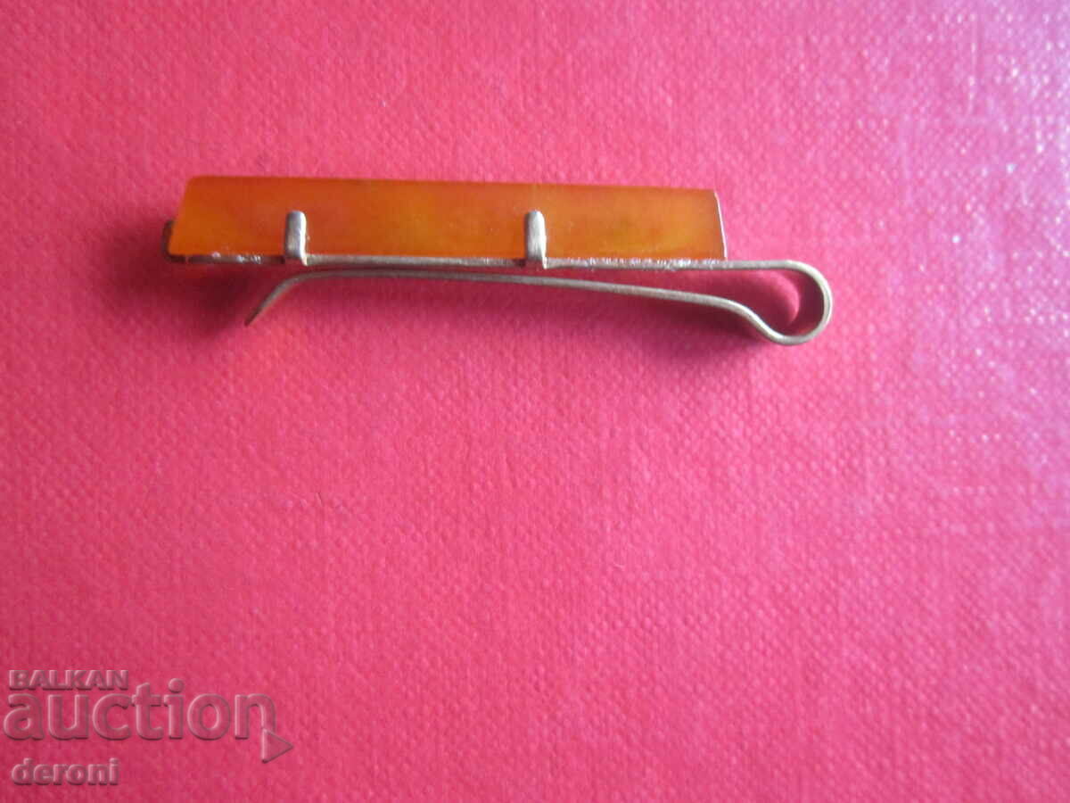 Auction Russian gold plated amber tie pin Auction Russian gold plated amber tie pin