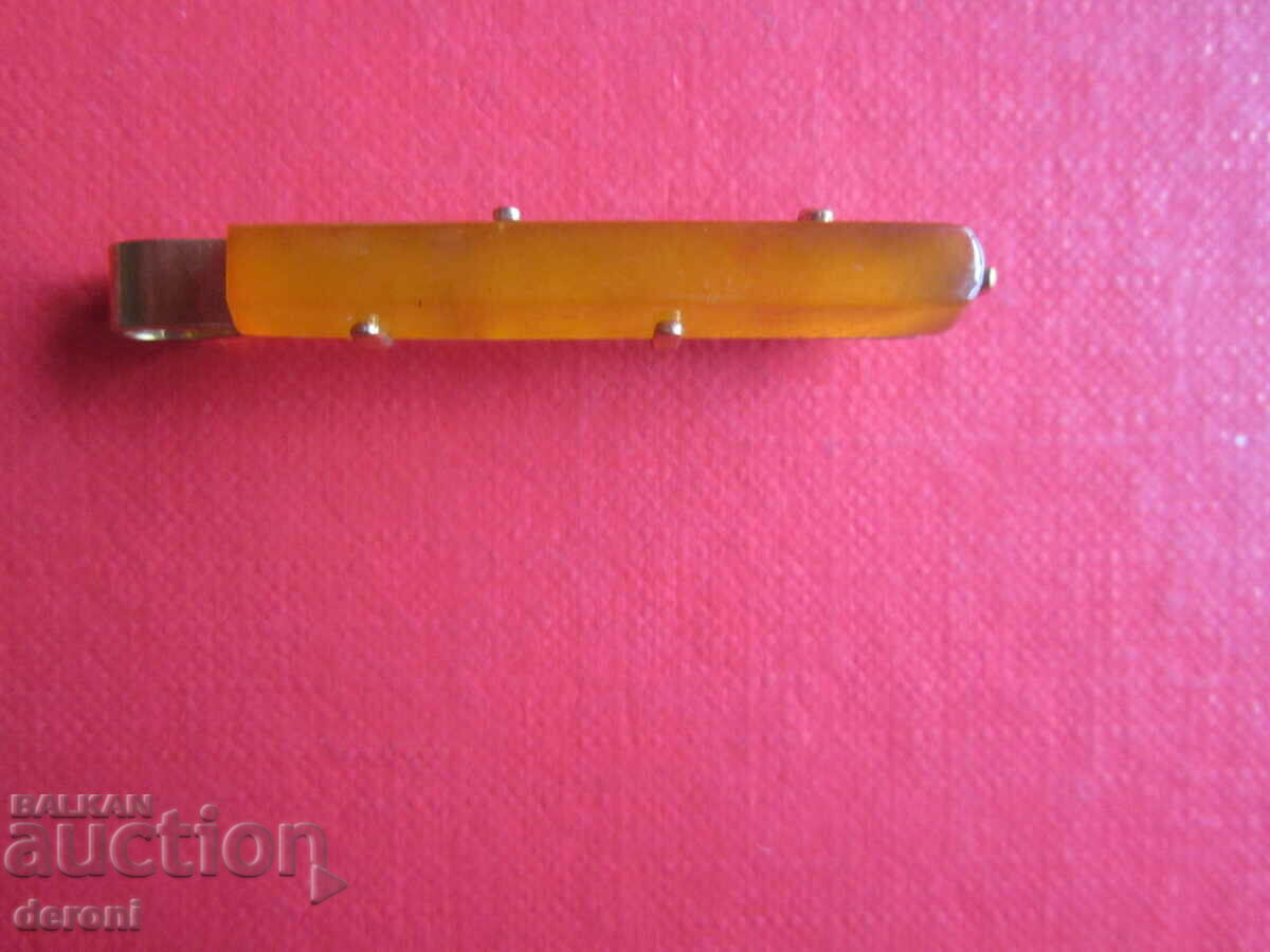 Russian gold plated amber tie pin - 6 Russian gold plated amber tie pin - 6