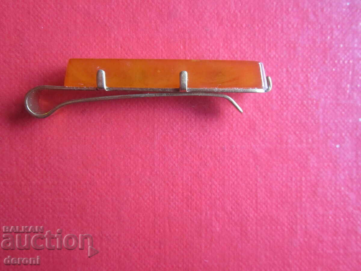 Russian gold plated amber tie pin - 7 Russian gold plated amber tie pin - 7