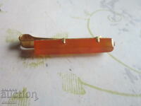 Russian gold plated amber tie pin