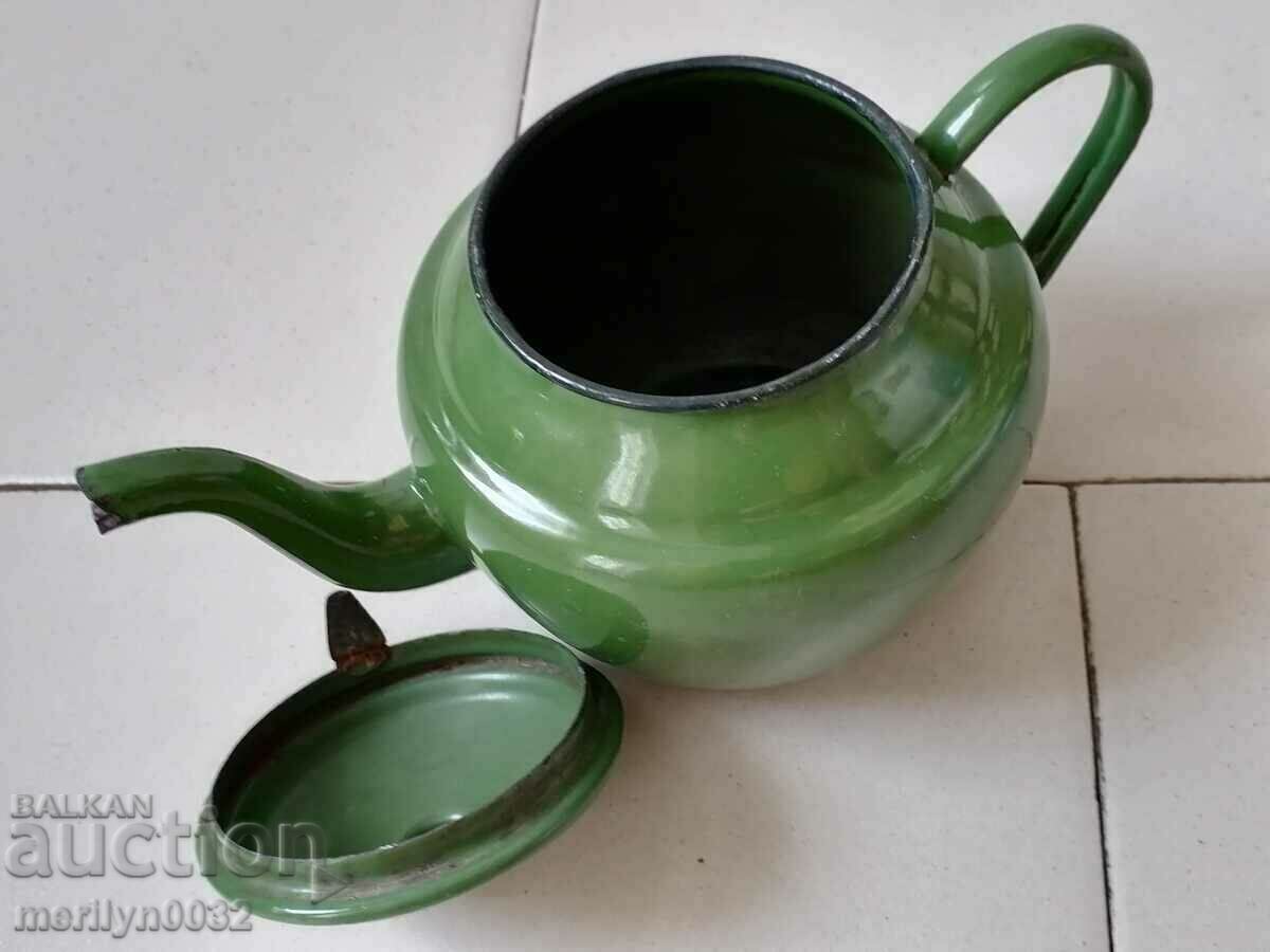 Enameled teapot, soup with enamel, Bulgaria - 5 Enameled teapot, soup with enamel, Bulgaria - 5