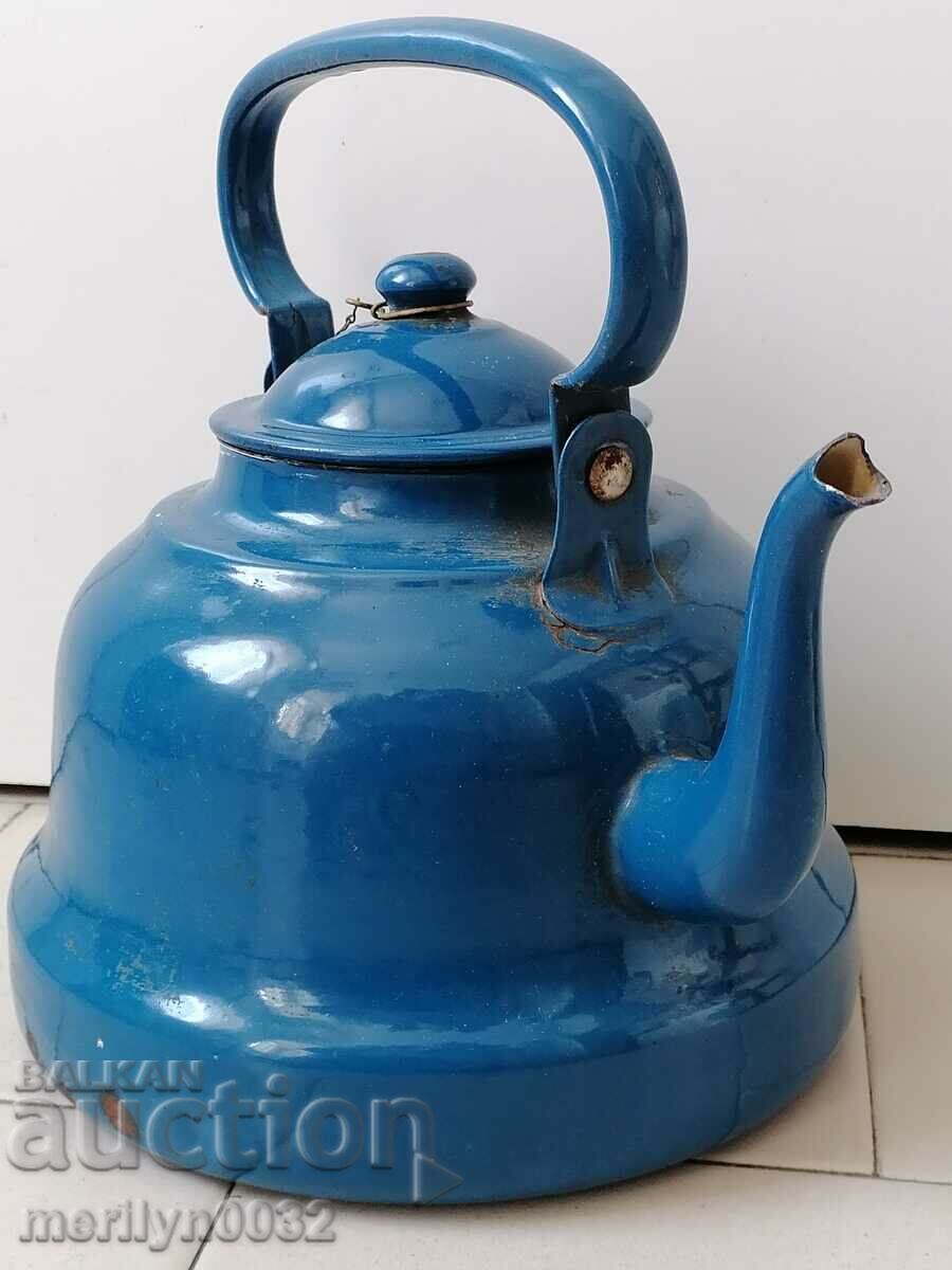 Auction  Soca enamel teapot, Yugoslavia 1940s enamel pot