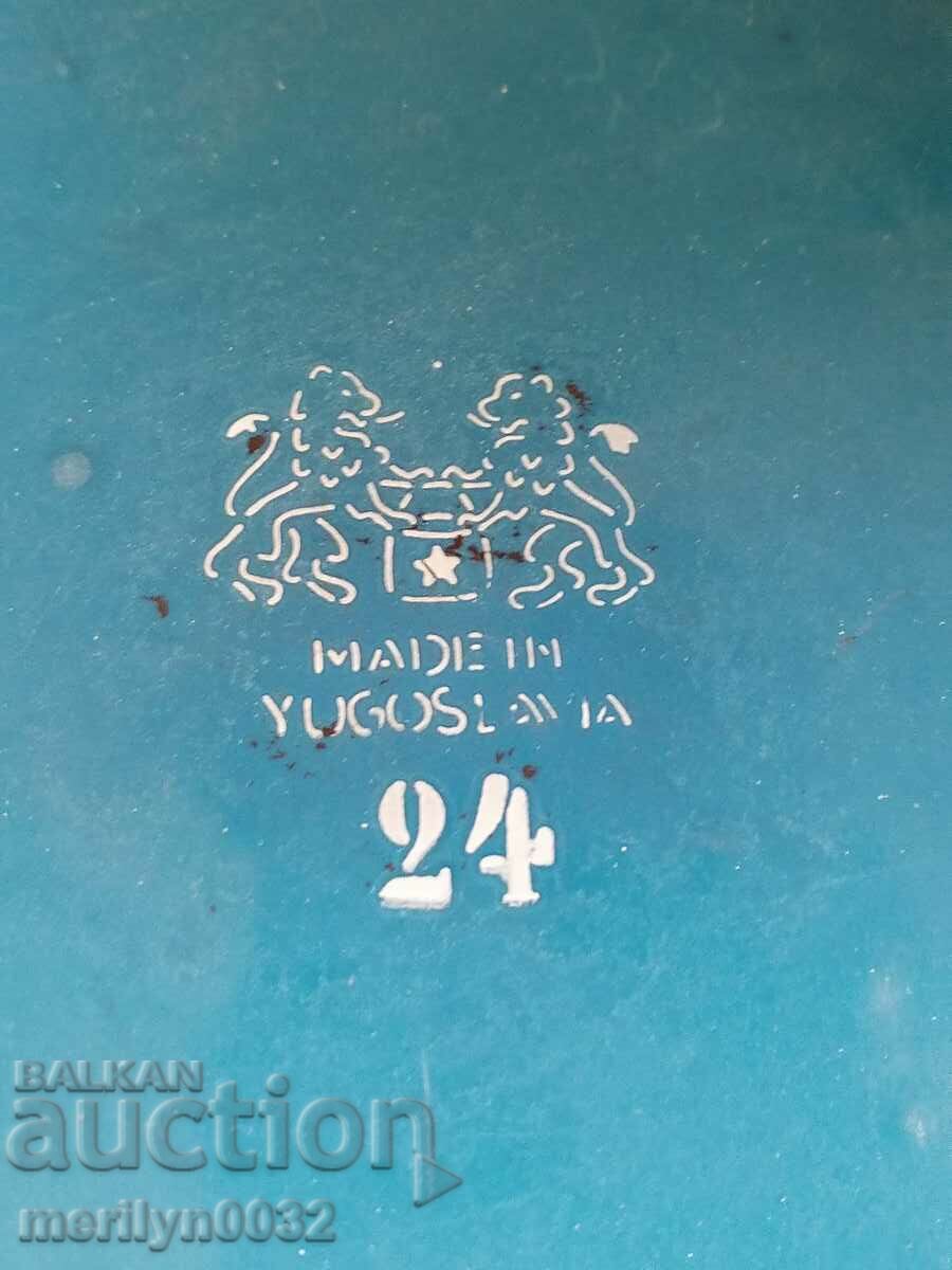 Soca enamel teapot, Yugoslavia 1940s enamel pot - 7