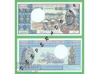 (¯`'•.¸(репродукция)  КОНГО  1000 франка 1978  UNC¸.•'´¯)