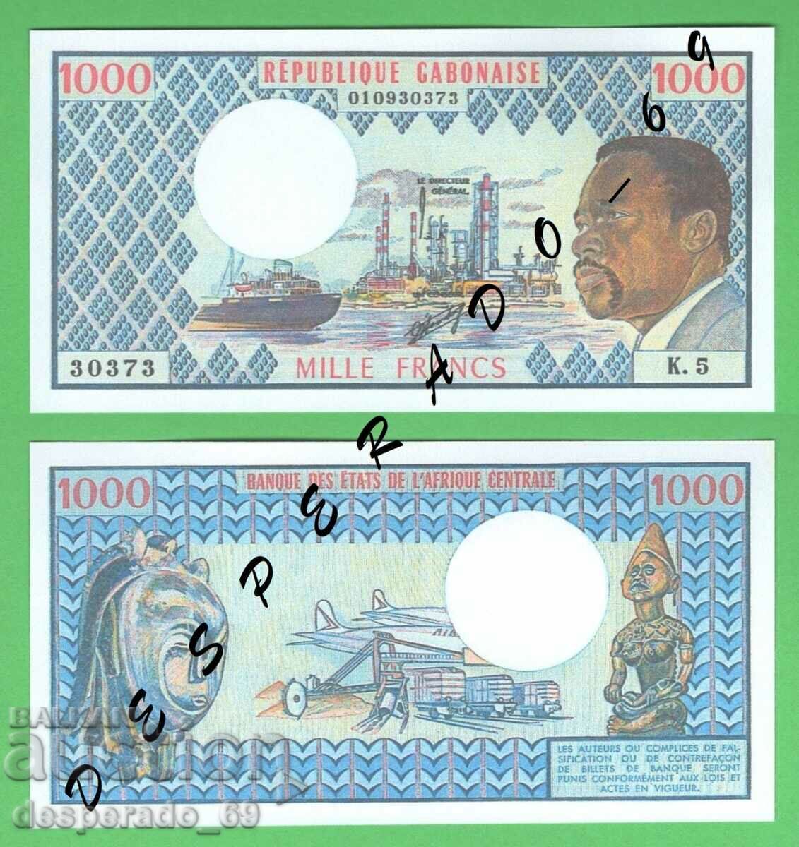 (¯`'•.¸(reproduction) GABON 1000 francs 1978 UNC¸.•'´¯)