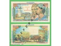 (¯`'•.¸(reproduction) GUADELOUPE 5 francs 1960 UNC¸.•'´¯)