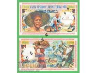 (¯`'•.¸(αναπαραγωγή) GUADELOUPE 10 φράγκα 1960 UNC¸.•'´¯)
