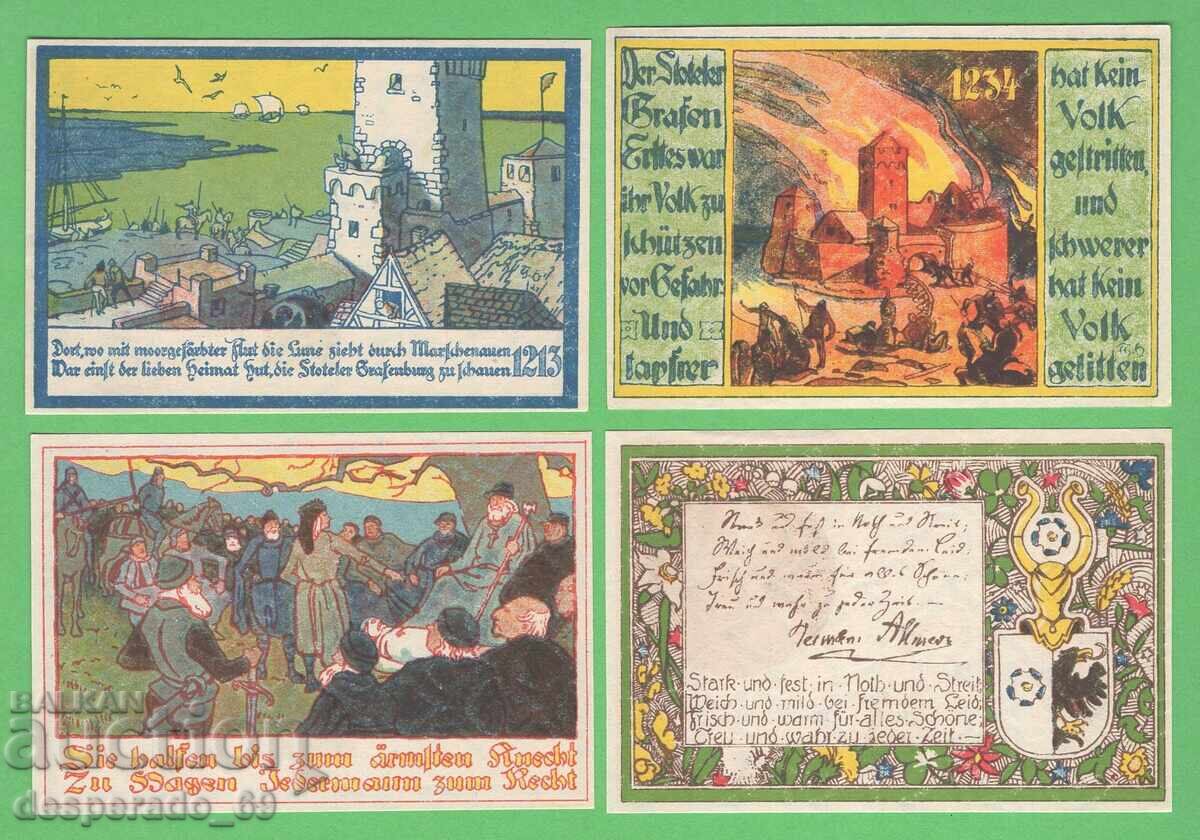 (¯`'•.¸NOTGELD (orașul Stotel) 1921 UNC -4 buc. bancnote¸.•'´¯) cu preț € 6.00 | 11.73 BGN