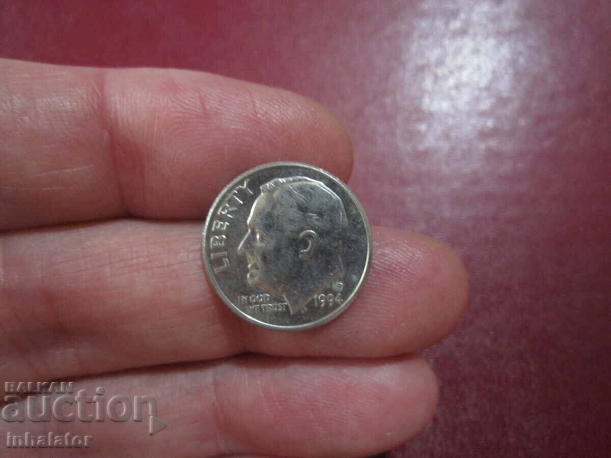 1994 год 10 цента САЩ буква D