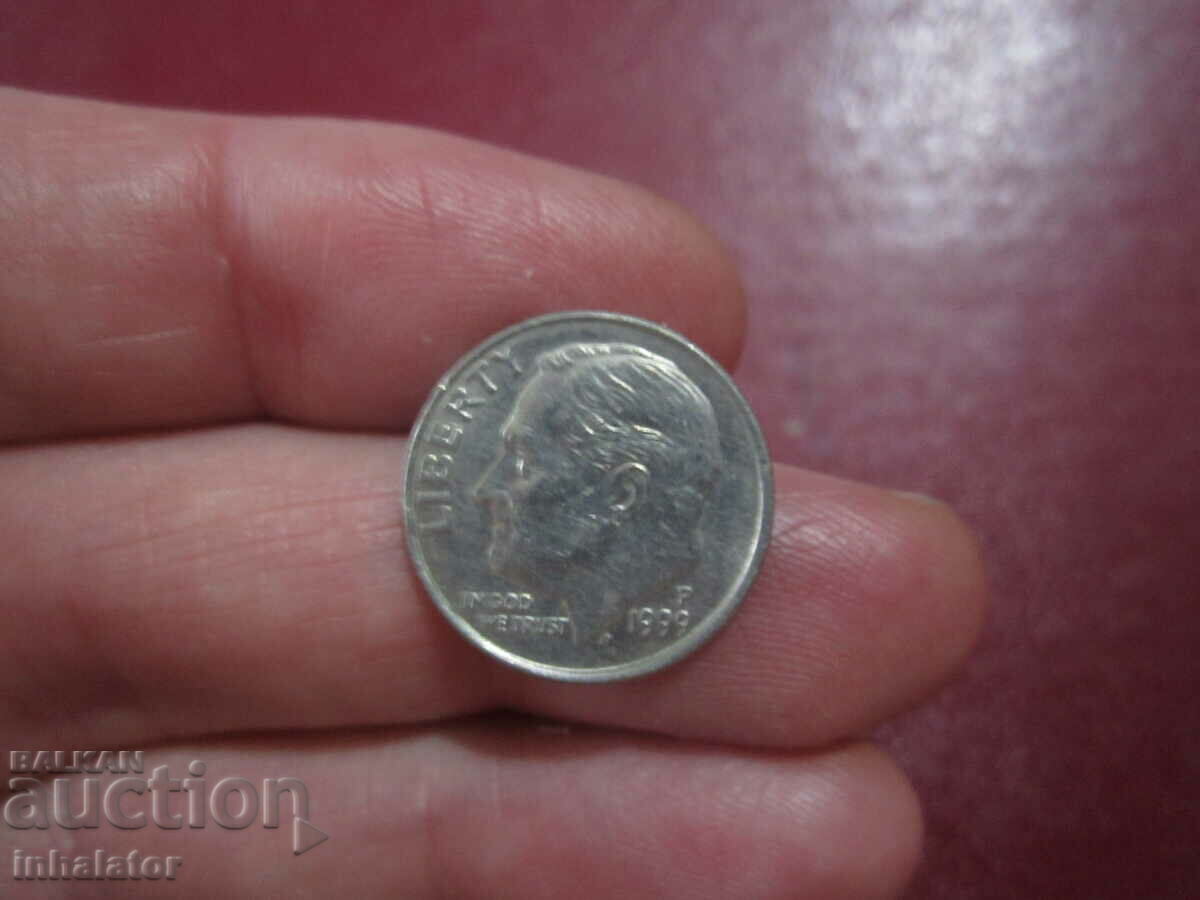 1999 год 10 цента САЩ буква Р