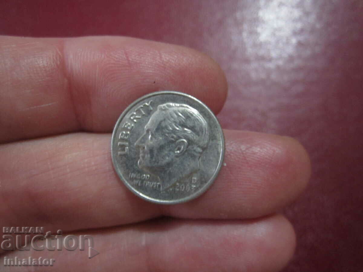 2003 год 10 цента САЩ буква D