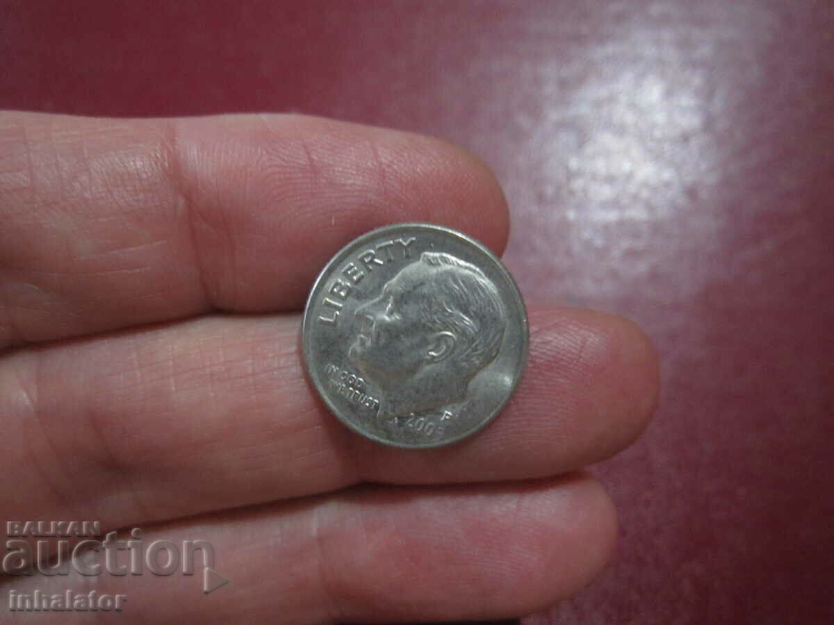 2005 год 10 цента САЩ буква Р