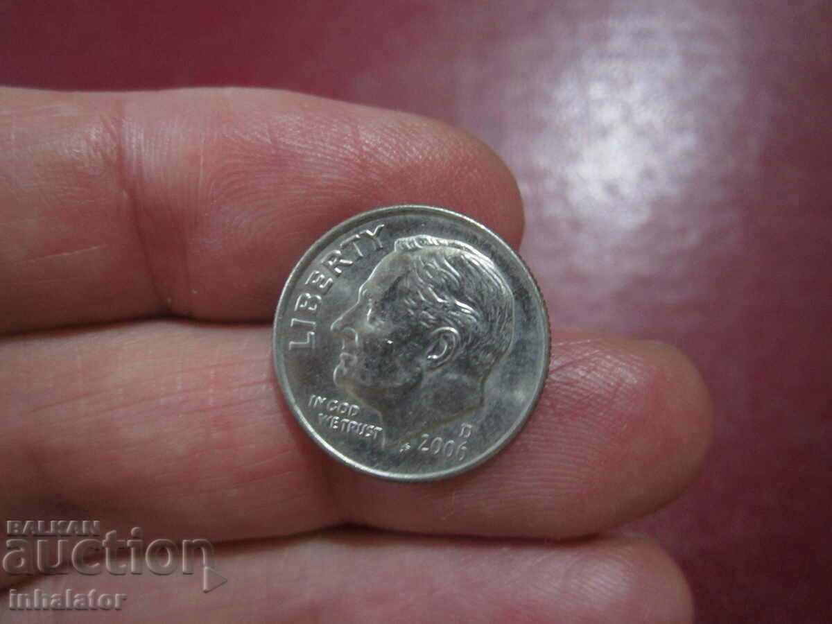 2006 год 10 цента САЩ буква D