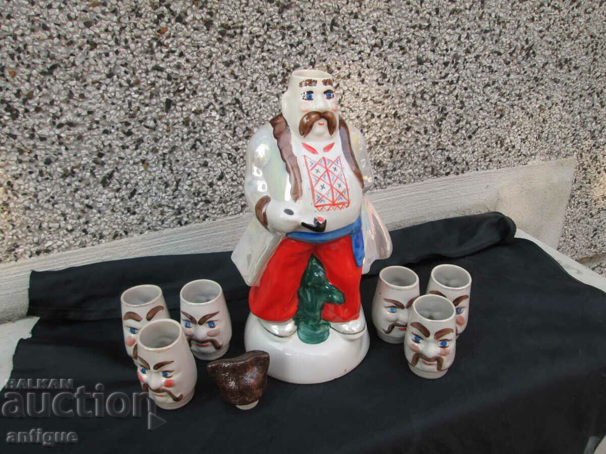 OLD PORCELAIN RUSSIAN FIGURE set with cups - 5