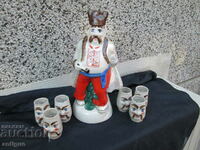 OLD PORCELAIN RUSSIAN FIGURE set with cups