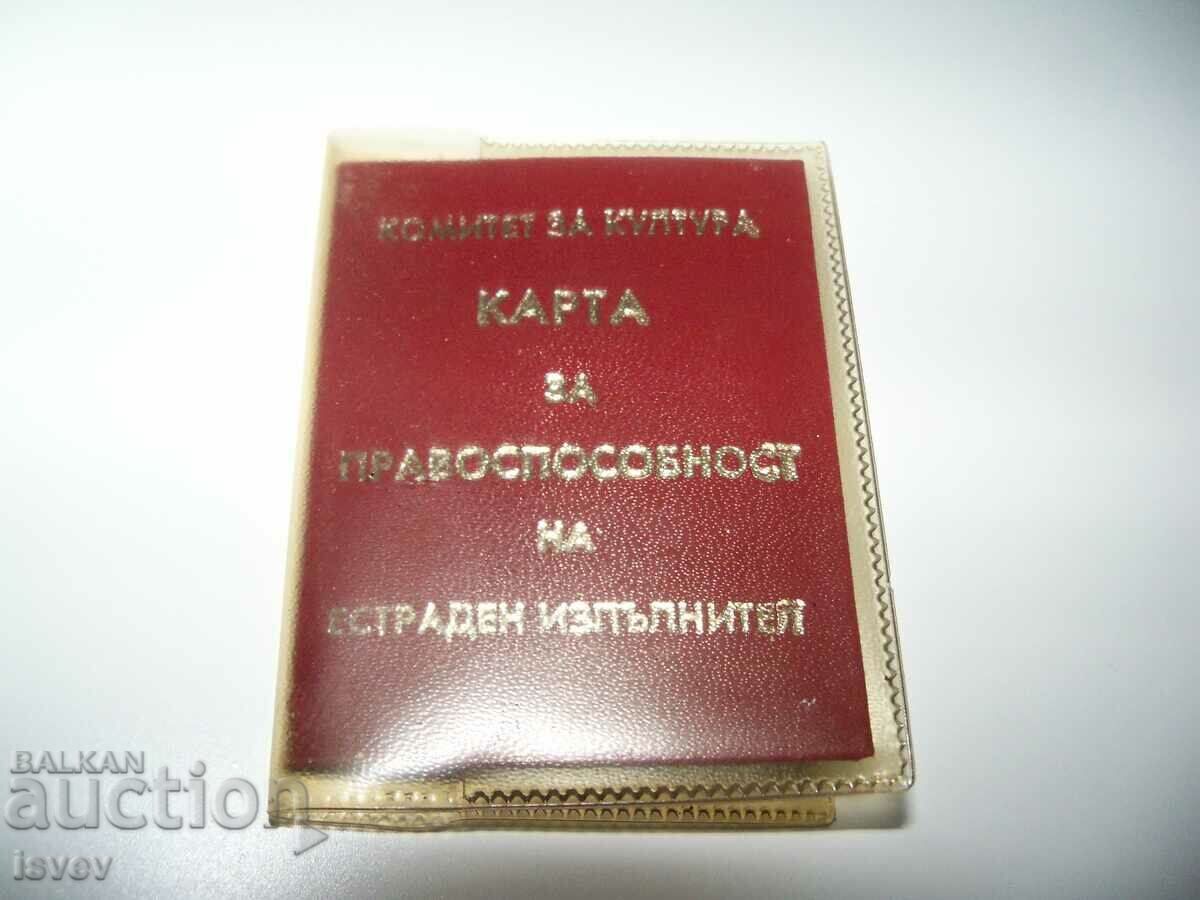 Entertainer's license card from 1980. - 5 Entertainer's license card from 1980. - 5