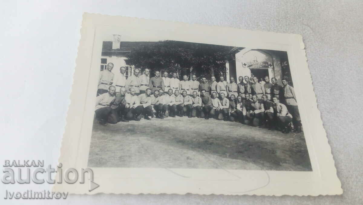 Photo Soldiers in front of the Sanitary Company