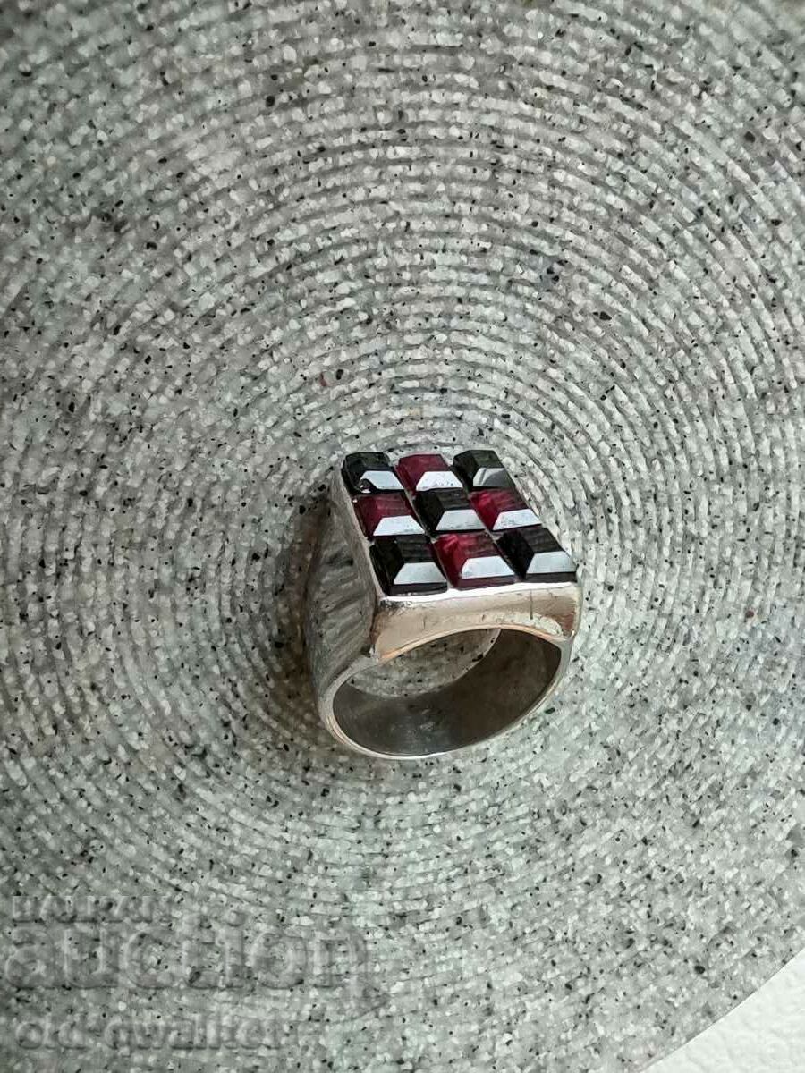 Delivery of Unusual silver ring with Tourmaline - in green and burgundy Delivery of Unusual silver ring with Tourmaline - in green and burgundy