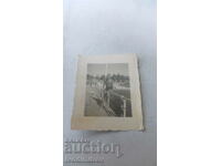 Photo Man in a swimsuit on the pier