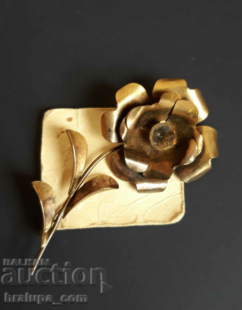 Old rose flower brooch