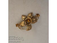 Old flower brooch with crystals