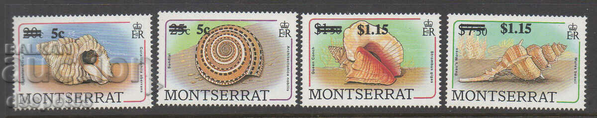1991. Montserrat. Stamps with seashells from 1988. Overhead.