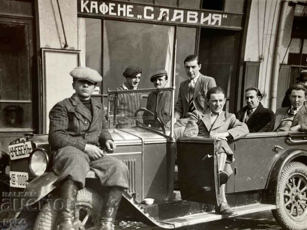 Кафене Славия София 1934 г.Учебен Фиат 509 с двойно управ.
