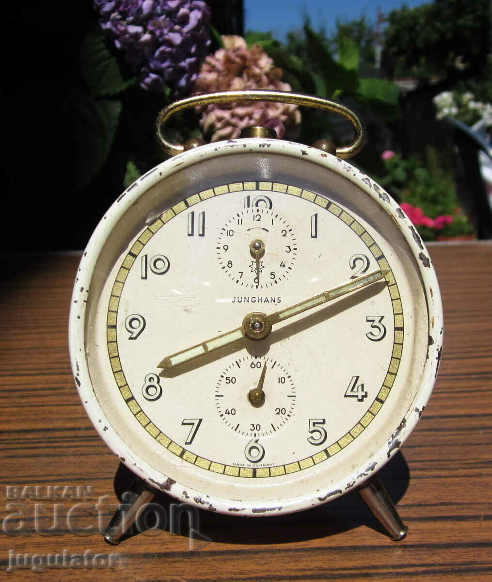 стар Германски часовник будилник JUNGHANS юнханс работи