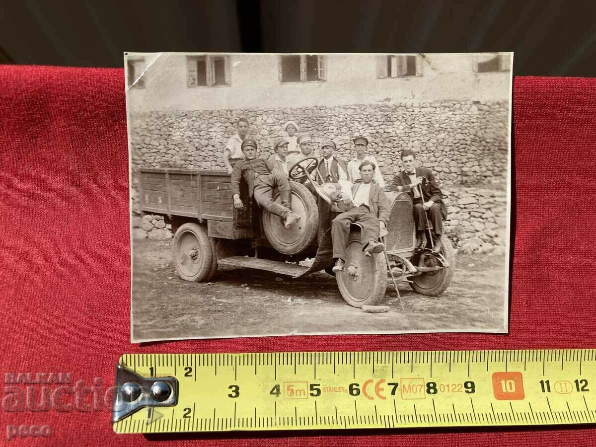 Delivery of Dragalevsky Monastery 1922. Retro truck in the yard