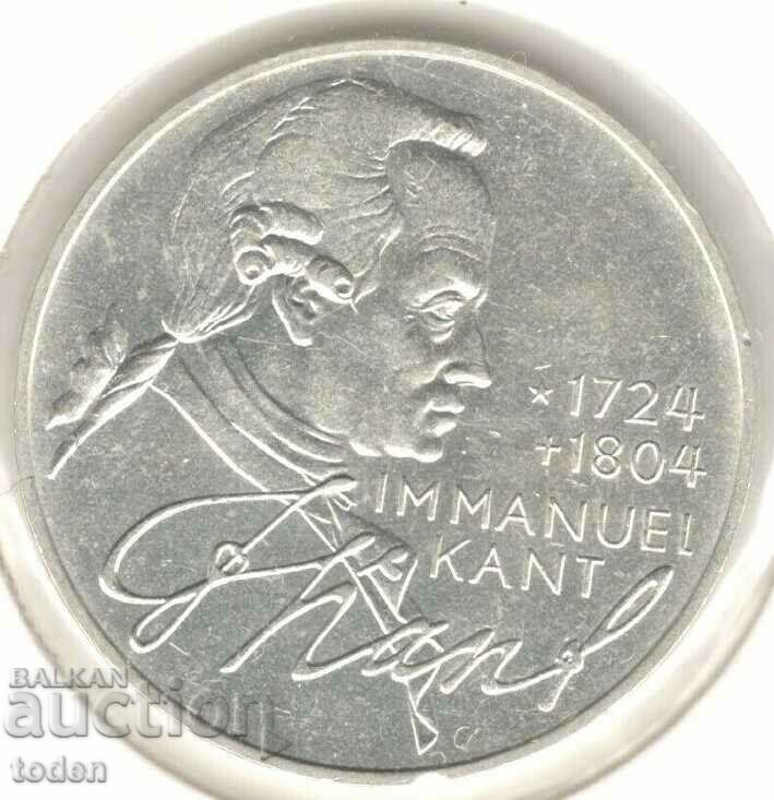 Germany-5 Deutsche Mark-1974 D-KM# 139-Immanuel Kant-Silver