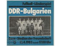 Program de fotbal RDG-Bulgaria 1983 Germania de Est