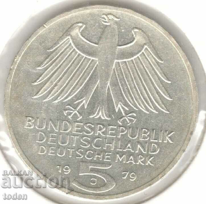 Γερμανία-5 Deutsche Mark-1979 J-KM#150-Arch. Ινστιτούτο-Αργυρό με τιμή € 12.78 | 25.00 BGN