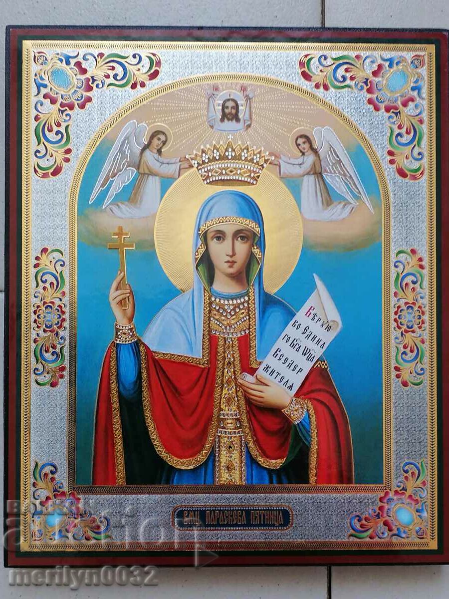 Icoana bulgară Mare Muceniță Paraskeva Pyatnitsa cruce cu preț 55.00 BGN | € 28.12