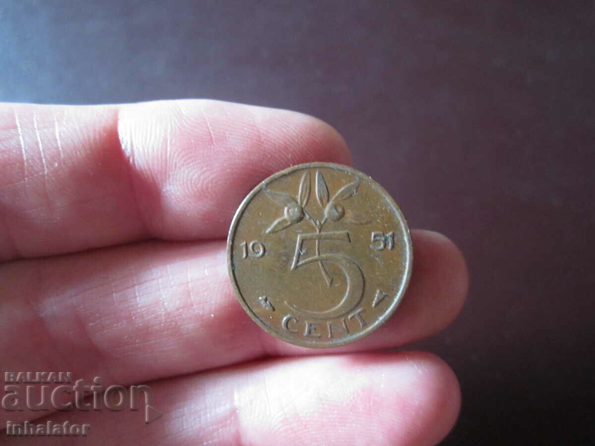 1951 год  5 цента Холандия