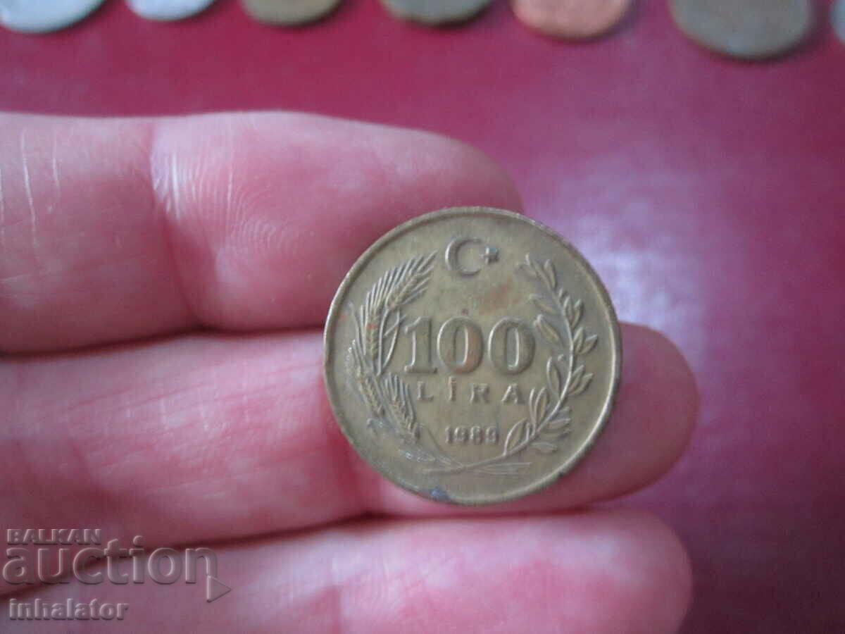 1989 year 100 lira Turkey