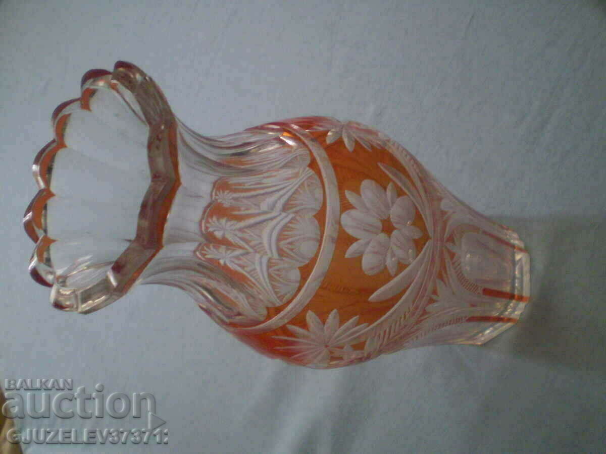 Crystal vase two-tone cut crystal Bohemia with price 390.00 BGN | € 199.40 Crystal vase two-tone cut crystal Bohemia with price 390.00 BGN | € 199.40