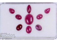 Lot of 9 ruby cabochons 8.88ct heated only