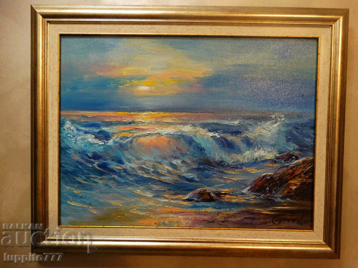 author painting oil canvas with frame artist Dimitar Genev
