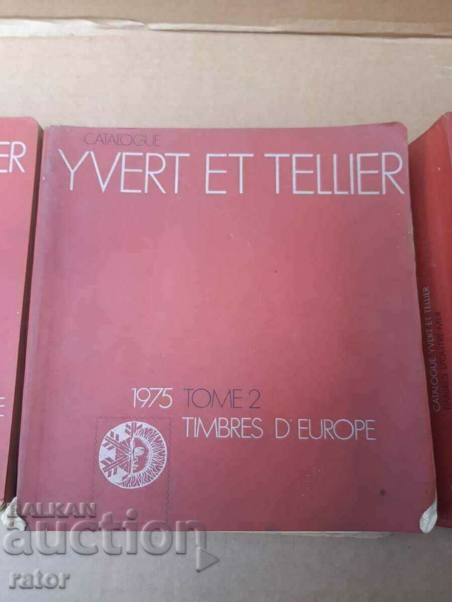 Licitație Cataloage YVERT 1975 - Volumul 1, 2 si 3. Catalog filatelic