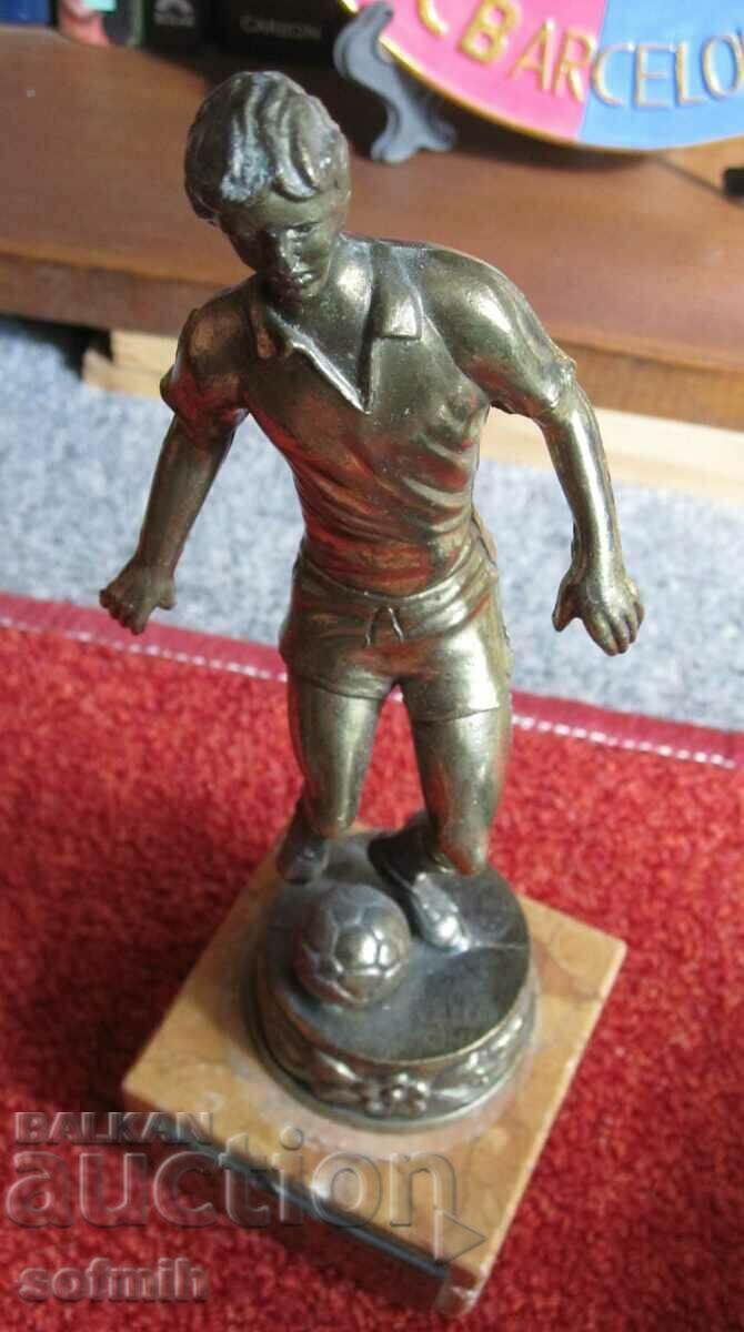 football prize bronze figure statuette