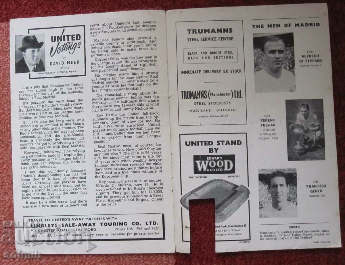 Delivery of football program Man United - Real Madrid 1960 Delivery of football program Man United - Real Madrid 1960