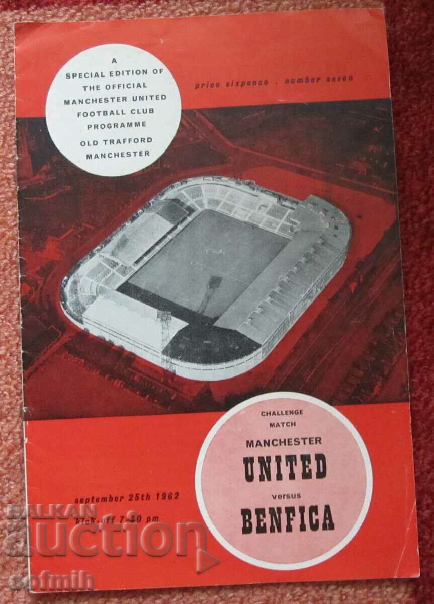 program de fotbal Man United - Benfica 1962