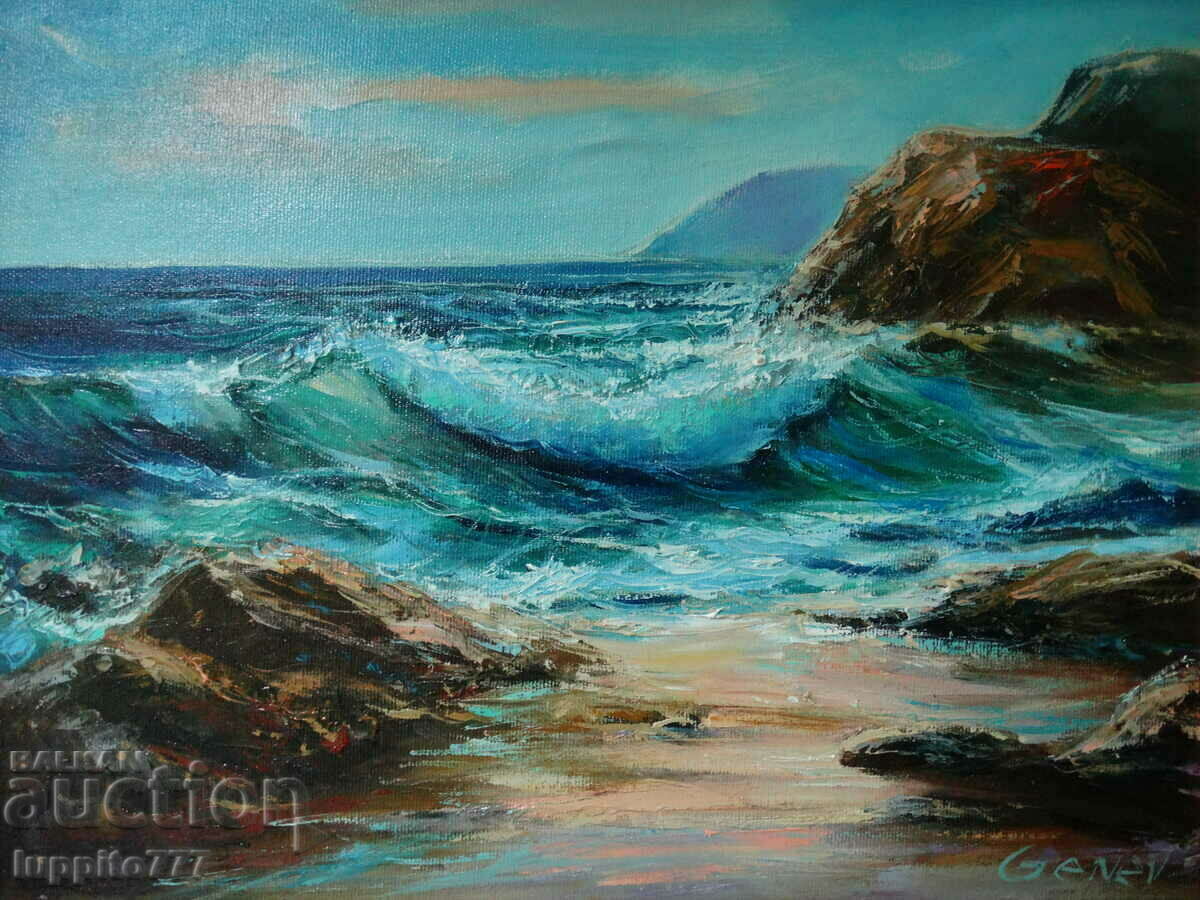 Auction author painting oil canvas with frame artist Dimitar Genev Auction author painting oil canvas with frame artist Dimitar Genev