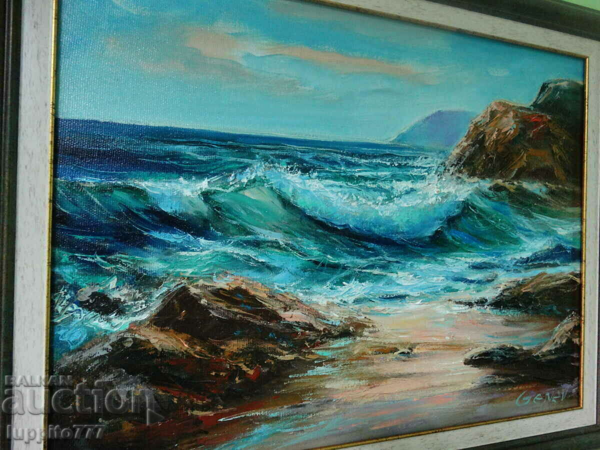 Delivery of author painting oil canvas with frame artist Dimitar Genev Delivery of author painting oil canvas with frame artist Dimitar Genev