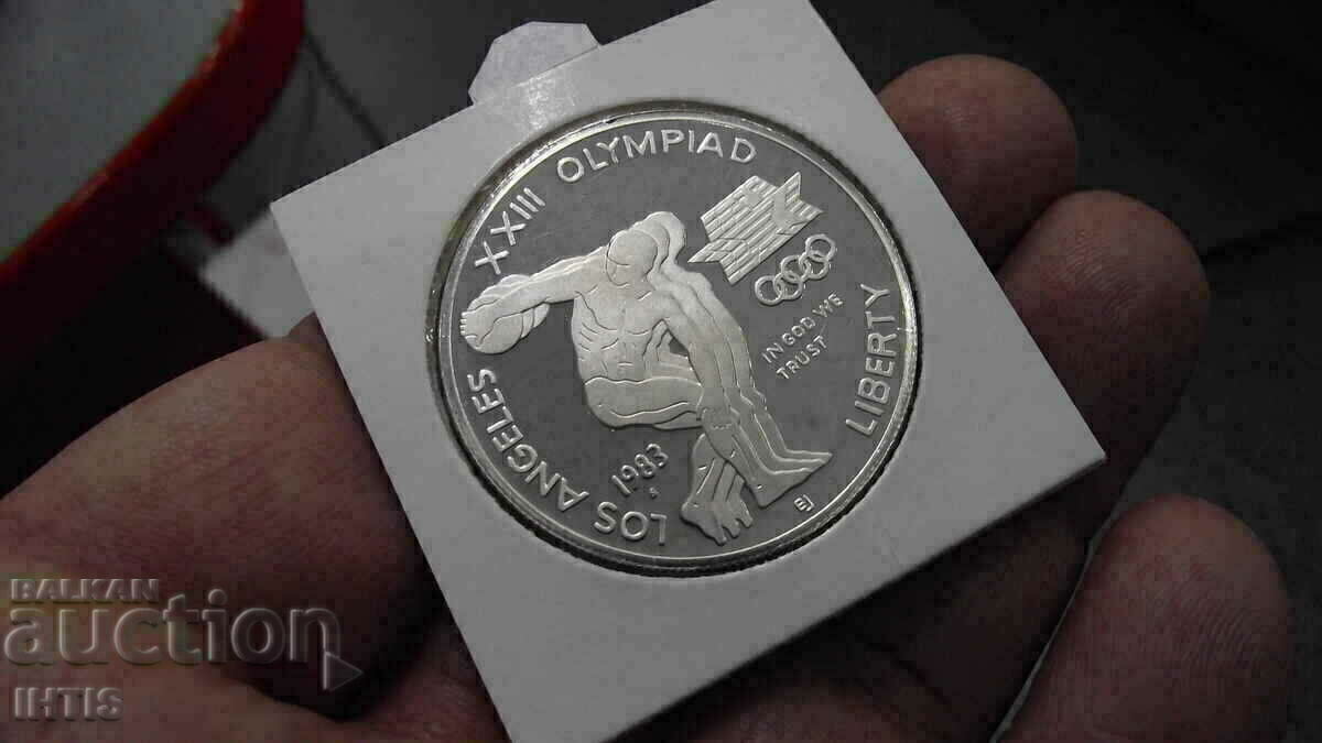 COIN - ONE DOLLAR - 1983 XXIII Olympic Los Angeles - silver/Proof - 5 COIN - ONE DOLLAR - 1983 XXIII Olympic Los Angeles - silver/Proof - 5