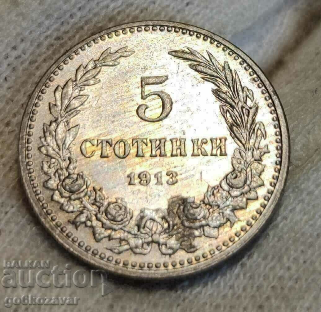 Bulgaria 5 cenți 1913 UNC