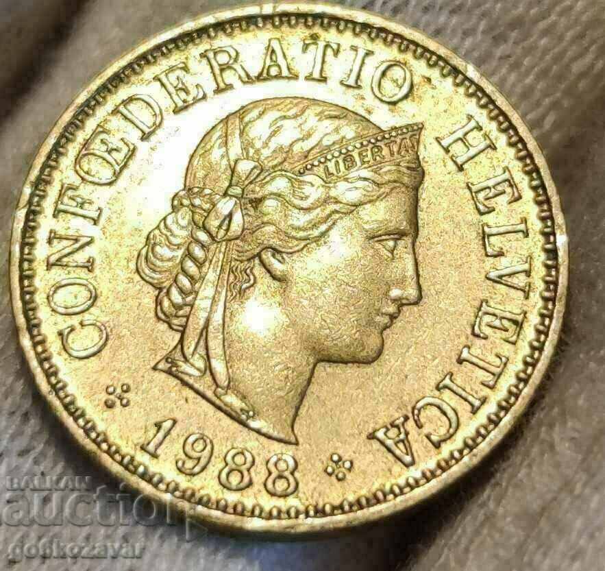 Switzerland 5 rapenes 1988 with price 0.80 BGN | € 0.41