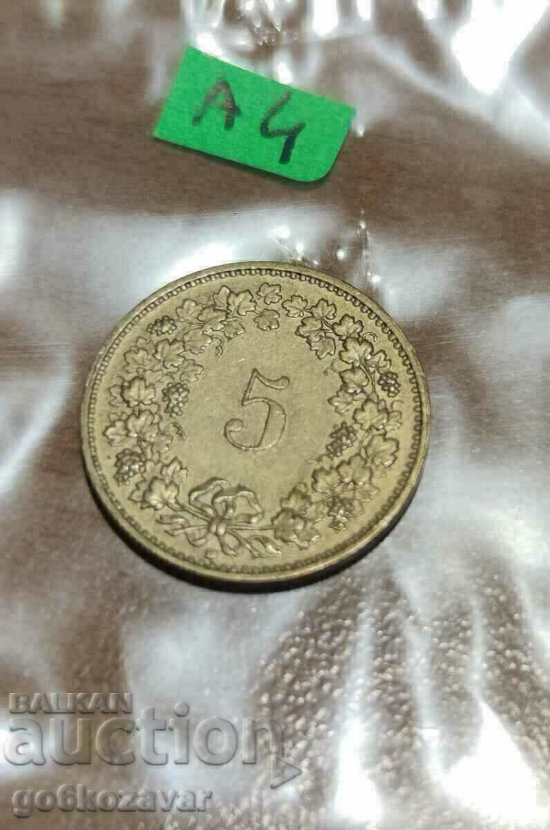 Auction  Switzerland 5 rapenes 1988