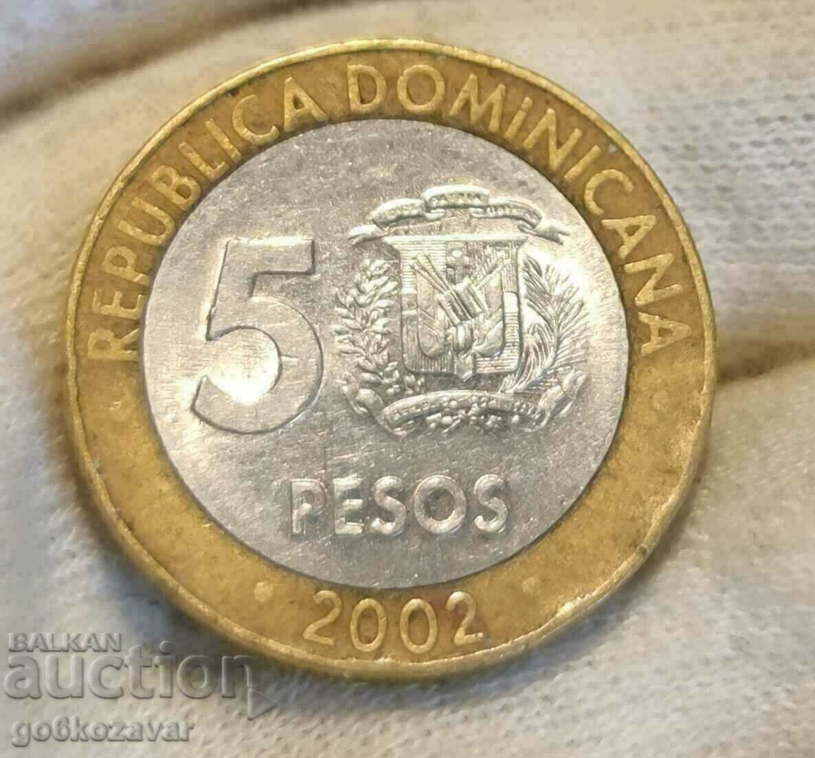 Republica Dominicană 5 pesos 2002