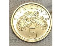 Singapore 5 cents 1989 UNC